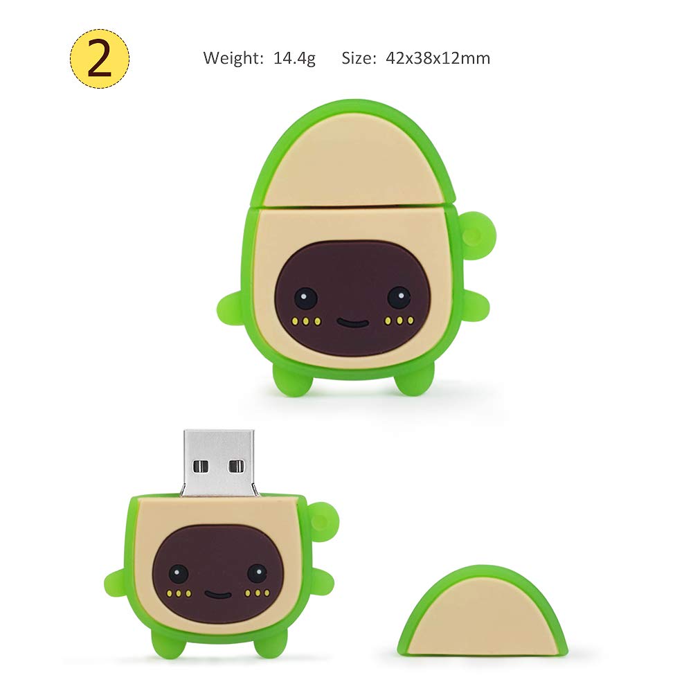 leizhan USB Flash Drive 16GB*3, USB Memory Stick Computer External Storage impermeabile e durevole (Avocado)