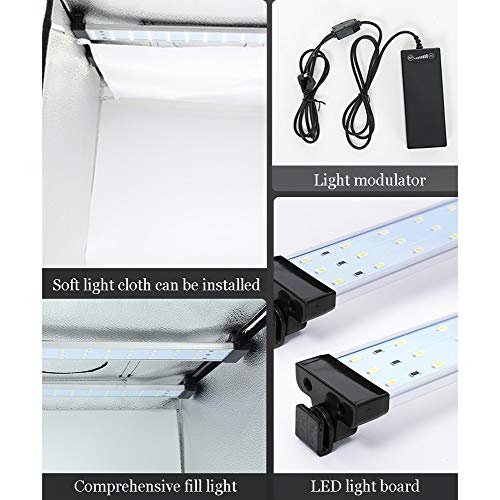 XAOBNIU Fotostudio-Kit Tragbare LED-Lichtbox Faltbare Fotostudio-Zelt-Lichtbox mit 4 Farbhintergründen (Size : 4 Light… – Bild 7