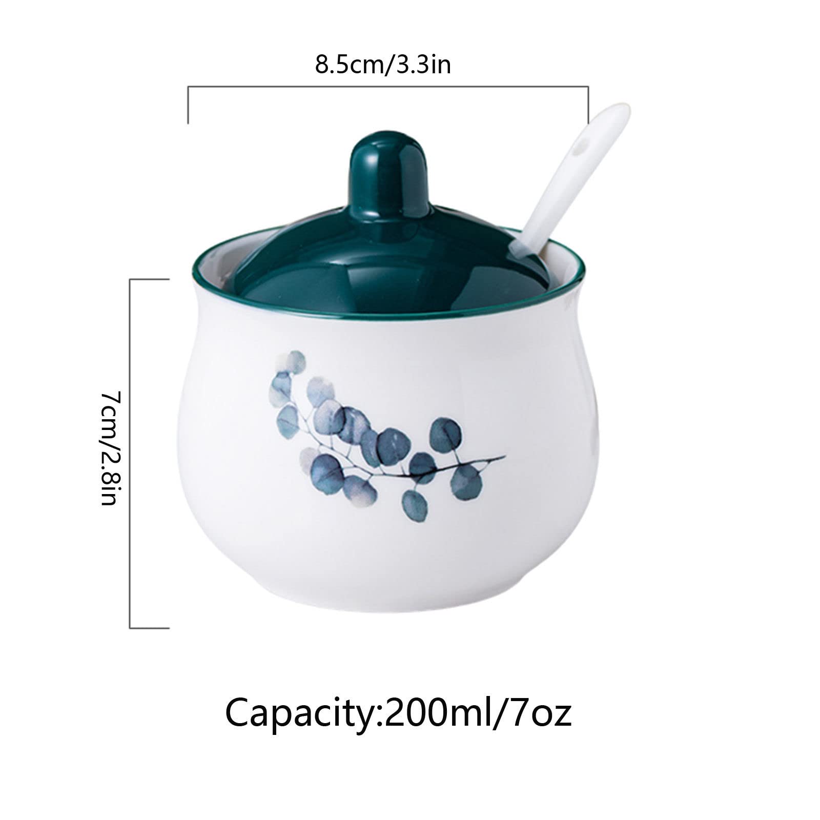 Zuckerdose mit Deckel, 200 ml, elegantes Küchen-Zuckerglas und Gewürzbehälter für individuelle Aufbewahrung, Peect für Heimdekoration und Kochutensilien
