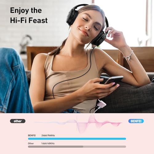 Image of BENFEI USB C to Audio Jack Adapter with 60W Fast Charging, USB-C to 3.5mm Female Headphone Compatible with iPhone 16 /15 Pro Max /Pro, Samsung Galaxy S24 /S23 /S22 /S21 Ultra, iPad Pro, Pixel 8 Pink