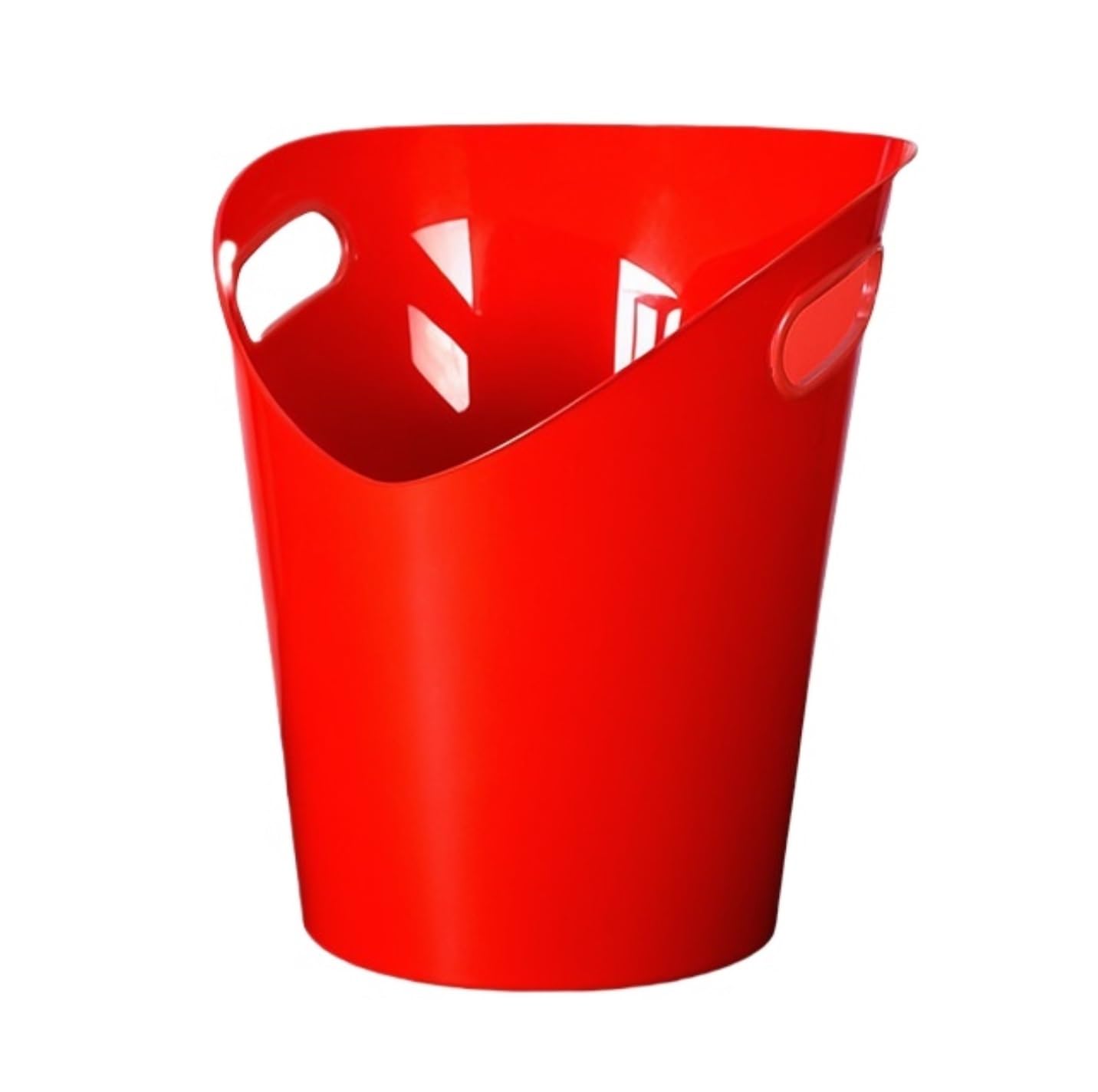 Secchiello per Champagne Secchiello for Ghiaccio in Plastica Spessa con Manico Inclinato for Feste, Bar, Casa, KTV, pubblicità Feste Bevande(Rot)
