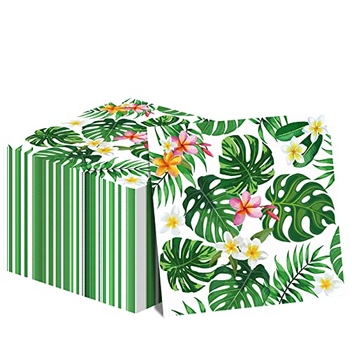 Hawaiian Luau Napkins for Aloha Happy Birthday Party Supplies Tropical Tiki Themed Paper Napkins Disposable for Kids Baby Shower Summer Pool Beach Party Favors (50 Pack)
