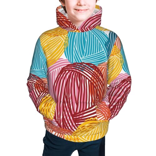 Colorful Wool Balls Kid Hoodies Boys Sweatshirts Girls Pullover with Pocket3