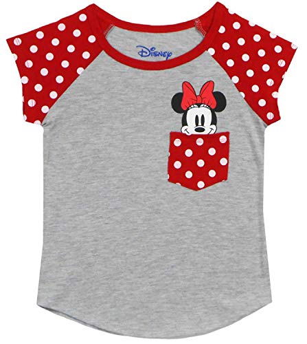 Disney Youth Girls Minnie Peeking Pocket Tee Grey Medium3