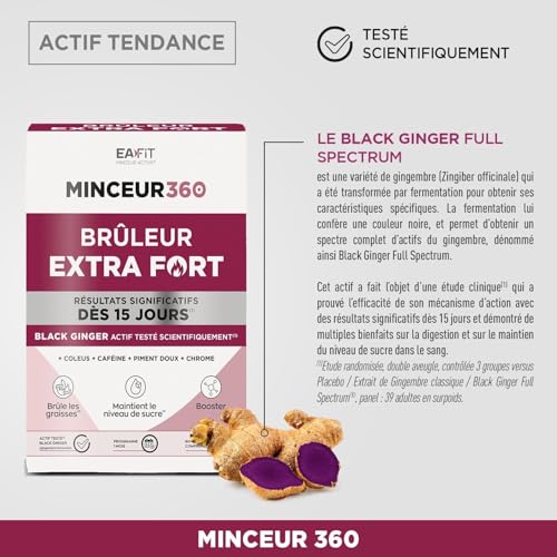 EAFIT Bruleur de Graisse Extra Fort Minceur 360- Brule Graisse, Perte de Poids Rapide et Efficace - Black Ginger + Chrome - Maintien de la glycémie - Résultats visibibles dès 15 jours - 1 MOIS – Image 6