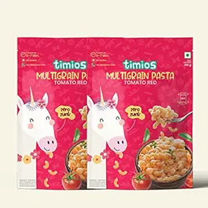 No-Maida Multigrain Tomato Red Instant Macaroni Pasta | Healthy Pasta made with Brown Rice and Corn | Pack of 2 | 195g Each