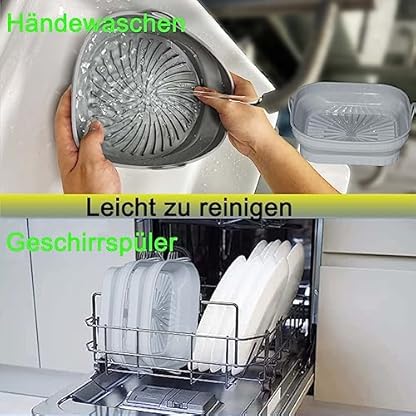 Silikonform für Heißluftfritteuse, 2 Stück 20CM Air Fryer Silikon Pot Faltbar/Wiederverwendbar Airfryer Backpapier, Heißluftfritteuse Zubehör für COSORI, Tower, Tristar, Mikrowelle, Ofen(2 x Gray) – Bild 6