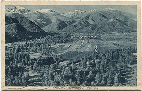 1937 Roccaforte Mondovi panorama montagne campi paese Cuneo FP B/N VG VG Cartolina Postale