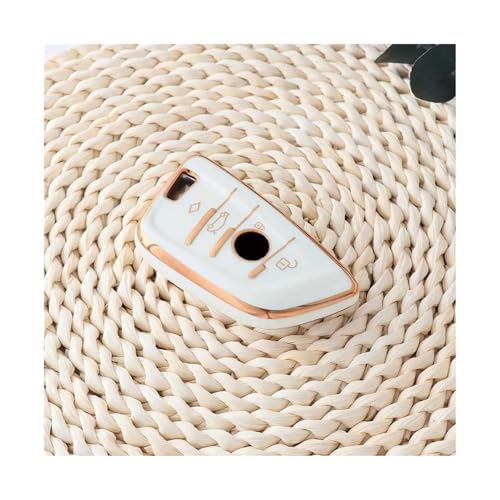 Coque protection souple clé voiture TPU blanc protège télécommande antichoc séries 3 5 X3 X5