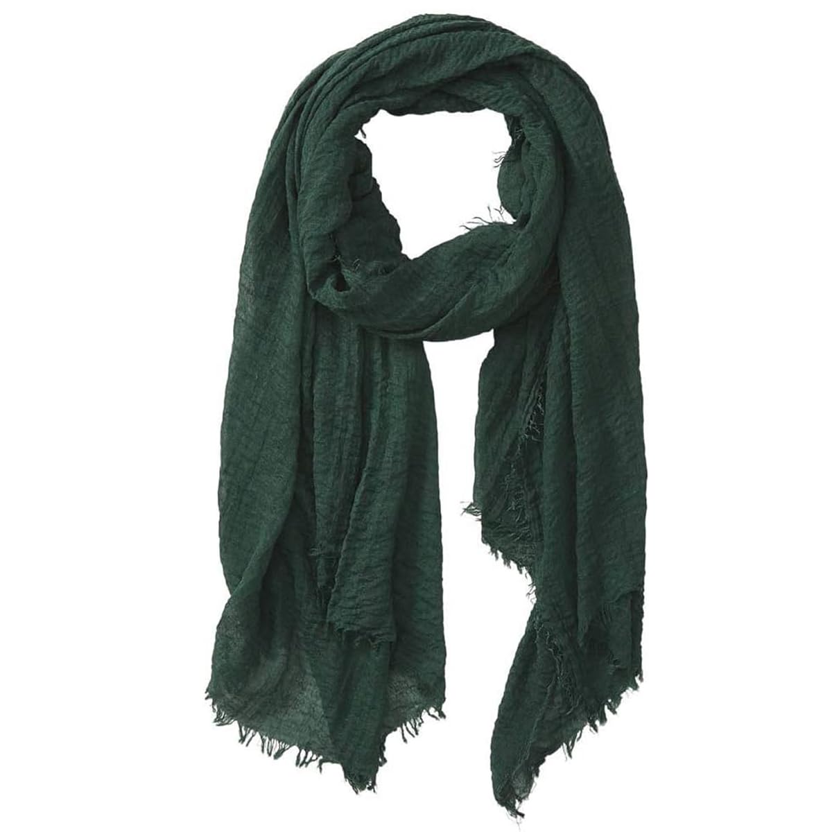 Lightweight Cotton Blend Scarf for Women Men | Large,Breathable,Thin,Soft,Crinkle Scarf,Hijab Head Wrap,NeckScarf,Everyday,Travel Scarf,Summer Dress Scarves Holiday Gift