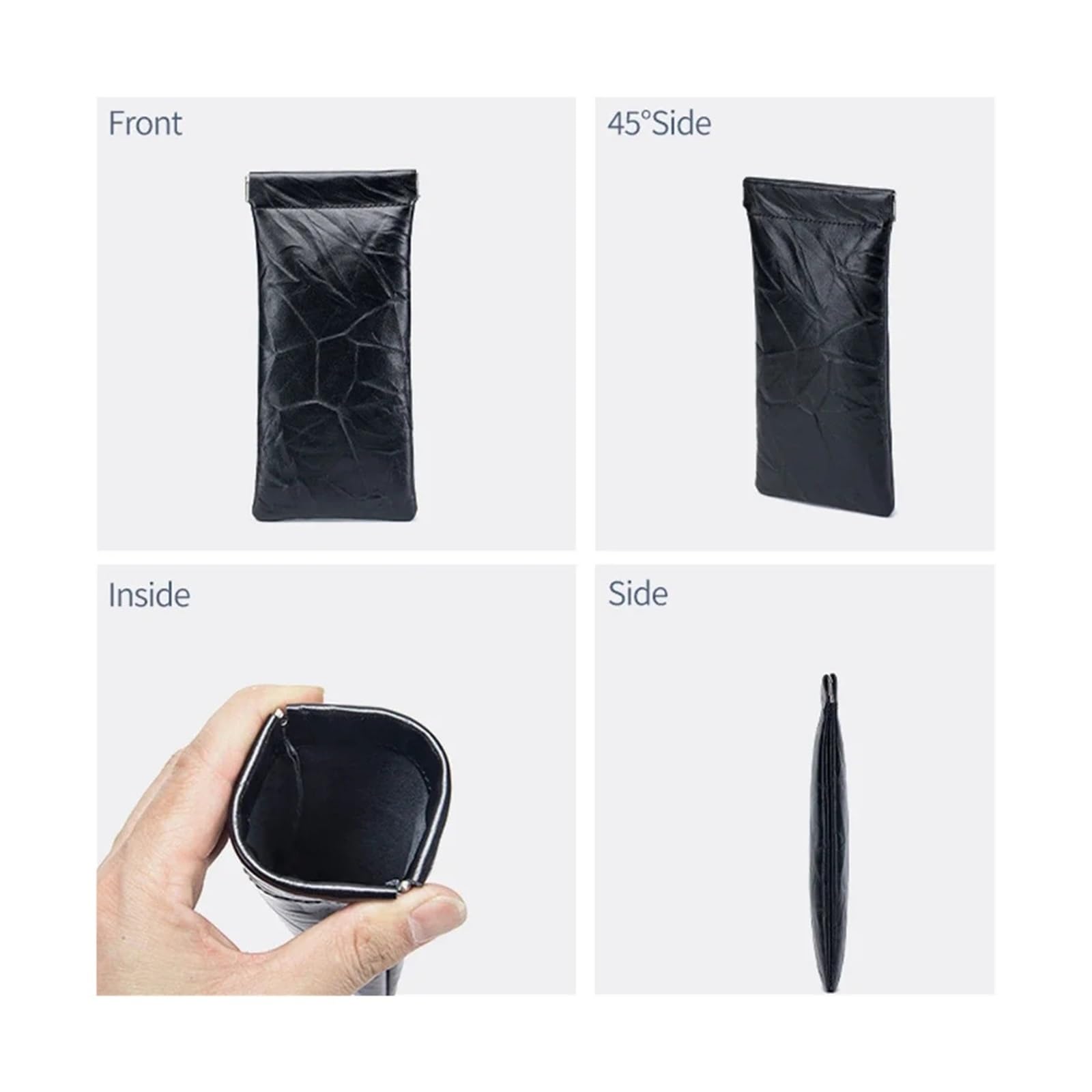 Funda de Gafas Blanda de Cuero Sunglass Eyeglass Glasses Case Soft Leather Portable Travel Cover Squeezed Sunglasses Pouch Bag for Women Men