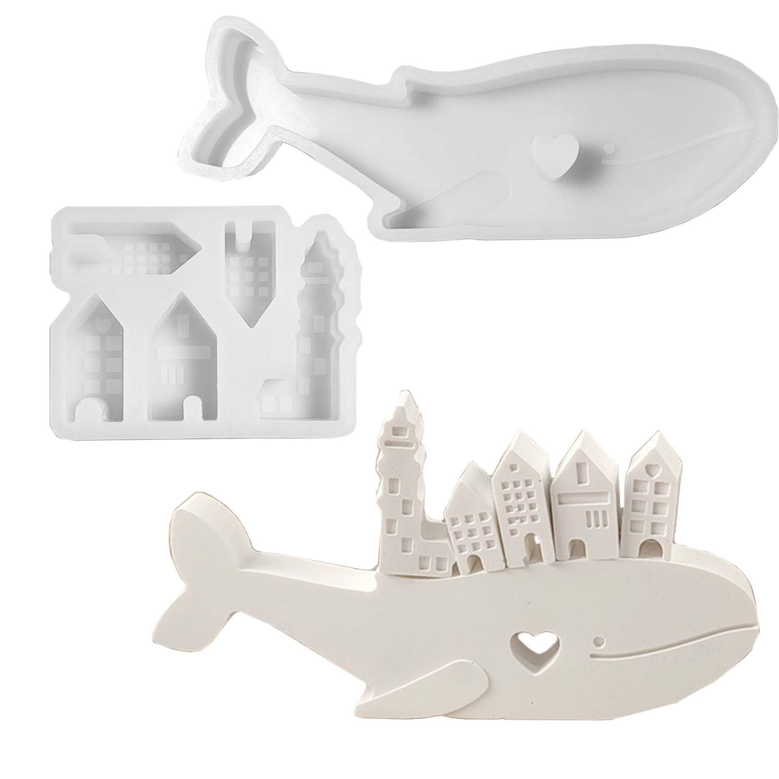 TREABEAR 5 stampi in silicone per case, balene, cuore, pesce, estate, stampini