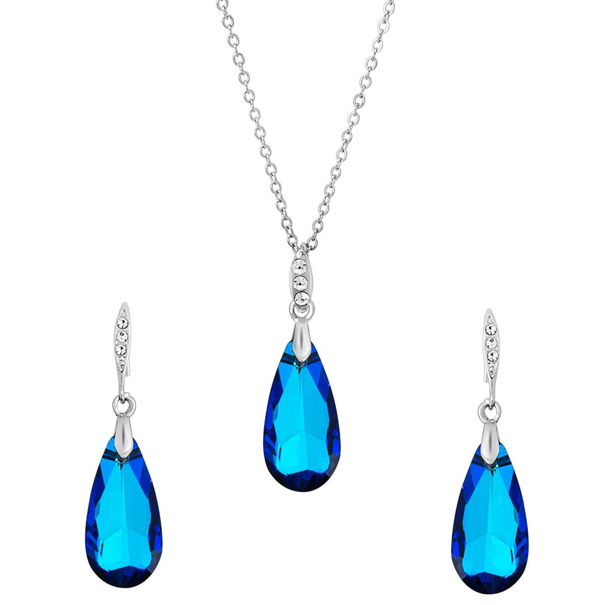 Yellow Chimes Pendant Set for Women & Girls Blue Crystal Pendant Set for Women | Pendant With Earrings Set | Birthday Anniversary Gift for Wife Birthday Gift for Girls (TearDrop Pendant Set) (B0BTPN95KS) Amazon Price History, Amazon Price Tracker