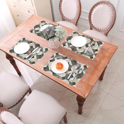 Set de table pour dîner et fête de mariage en PVC géométrique lavable x6