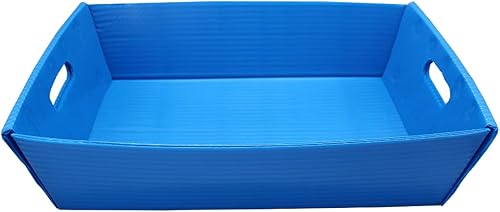 Flipside Products - Bandejas de plástico corrugado azul para cartasalmacenamiento (18 x 12 x 4.5 pulgadas cada una) - Paquete de 2