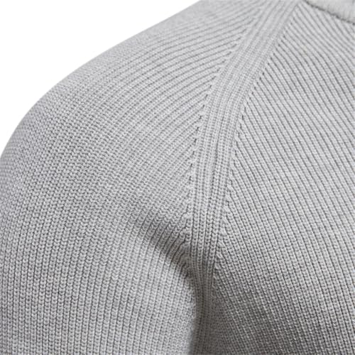 Men's Cotton Zipper Cardigan High Collar Knit Sweater for Autumn Winter Warm Casual Layered Pullover2
