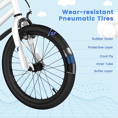 Image of BABY JOY Kids Bike, 12 14 16 18 Inch Boys Girls Bike for 3-8 Years w /Training Wheels, 20 Inch Children Bicycle for 8+ Teens w /Kickstand, Handbrake, Coaster Brake & Removable Basket, Sporty Bicycle