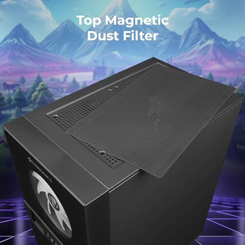 ZEBRONICS Leon PRO Premium Gaming Cabinet/Case, Mini-Tower, Supports mATX | ITX, 3 Pre-Installed RGB Fans, Side Tempered Glass, USB 3.0, Magnetic... - Image 6