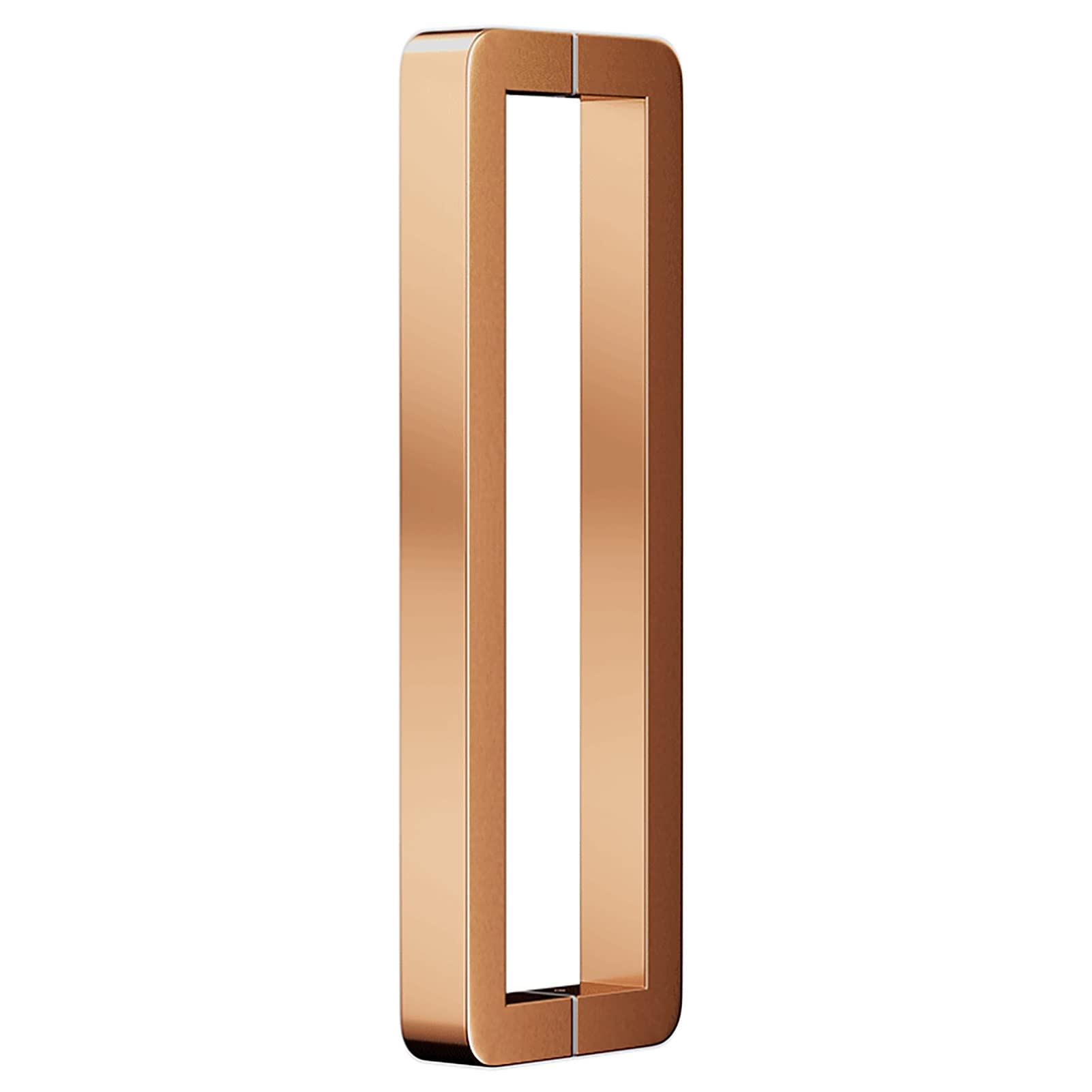 CWCQGH Glass Shower Gate Push Pull Bar,Barn Office Sliding Door Handles - Double Sided H Shape, Stainless Steel, Modern Square Tube,Rose Gold-92.5cm/36.4in
