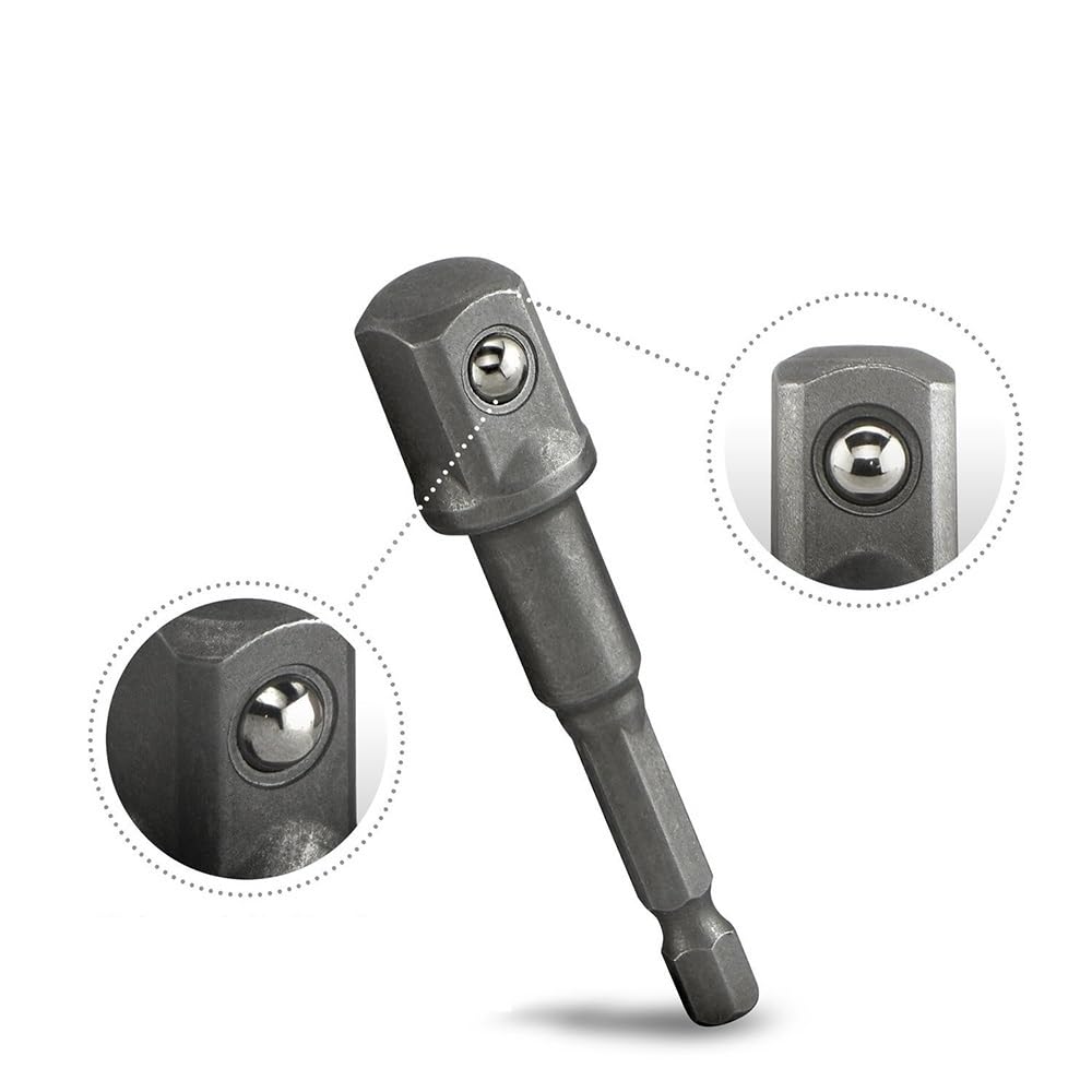 Zestaw adapterów gniazdowych do wiertarki udarowej z łbem kwadratowym - 1/4" 3/8" 1/2" Przedłużenie uchwytu Zestaw przedłużek