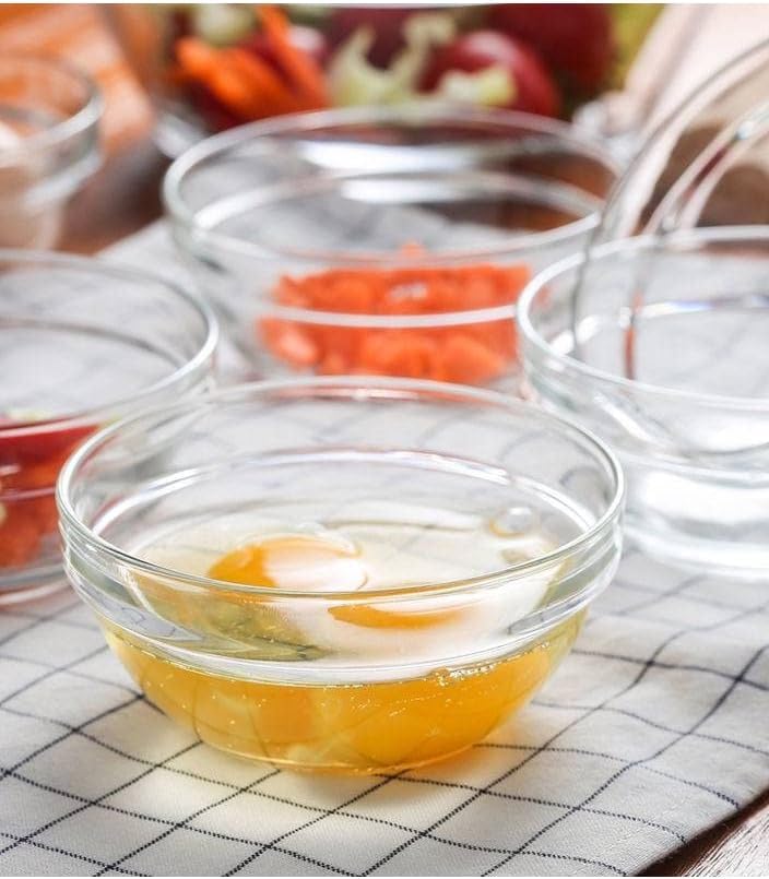 Image of WRINGO Glass Bowl for Kitchen Prep, Dessert, Dips, and Candy Dishes, Cake, Snack Bowl Set of 6 Or Nut Bowl, and Microwave Safe Clear Glass Bowls for Mixing, Storing Size 3.5 Inch