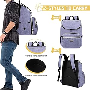 BAGLHER-Travel-Dog-Backpack-Detachable-Travel-Dog-Food-Container-for-Pet-Supplies-Dog-Gear-BackpackDog-Bag-for-Traveling-with-2-Silicone-Collapsible-Bowls-and-2-Food-Baskets-Purple - Cucciolini Doodles   BAGLHER-Travel-Dog-Backpack-Detachable-Travel-Dog-Food-Container-for-Pet-Supplies-Dog-Gear-BackpackDog-Bag-for-Traveling-with-2-Silicone-Collapsible-Bowls-and-2-Food-Baskets-Purple