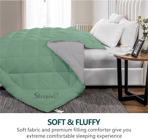 Image of 600 GSM Heavy Winter Double Bed Comforter | Microfiber, Breathable, Reversible,Soft, Lightweight & Machine Washable Comforter for Double Bed 90x100 Inch - SageSilver