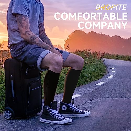 Image of bropite Zipper Compression Socks Women & Men - 2Pairs Calf Knee High 15-20mmHg Open Toe Compression Stocking suit for Walking