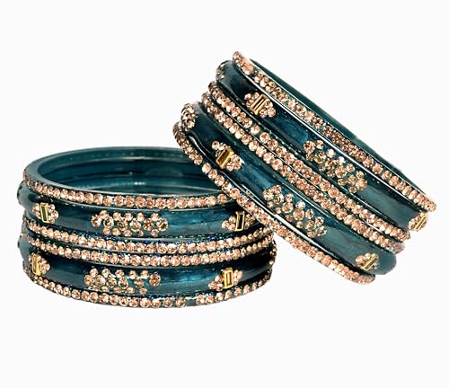 Image of Swara Creations Green Mehrun Red Glass Bangles Set for Women | Zirconwork Bangles | Glass bangles for festivals & occasions, Traditional glass bangles (SKU276)