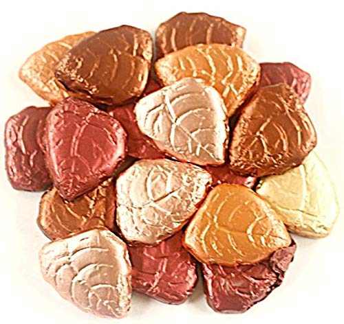 Scott's Cakes Foil Wrapped Solid Dark Chocolate Leaves in a 1 Pound Clear Cello Bag