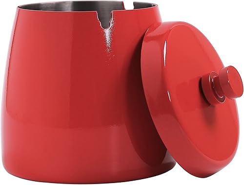 Cenicero con tapa para cigarrillos, de acero inoxidable, sin humo, sin olor, resistente al viento, ceniceros para el hogar, oficina, mesa, exterior,