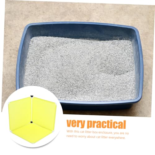 Protection pour bac à litière de chat jaune YARNOW faciles à installer - 4