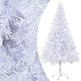 vidaXL Dense Artificial Christmas Tree with Stand - 120 cm 230 Branches White Artificial Tree Indoor/Outdoor Usage, Economical and Easy to Assemble