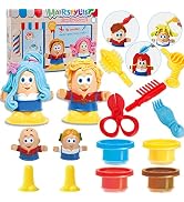 GOVOY Dough Play Set Color Dough Haircut Playset Crazy Cuts Hair Salon Stylist Barber Shop Preten...