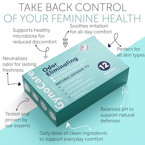 Image of pH Balance for Women | Vaginal Odor Eliminating Suppositories | Boric Acid Suppositories For Women | Homeopathic Support for Feminine Odor & Vaginal Microbiota Imbalance | 12 Vaginal Suppositories