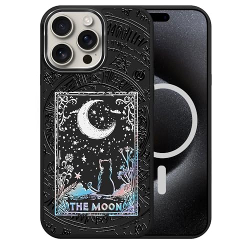DAIZAG Case for iPhone 14 Pro Max, [Durable Shockproof Protective Magnetic Cover] [Compatible with MagSafe],Tarot Card Moon Cat Colorful -  ZMJ-dba0402-21