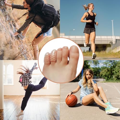 Image of 50 Pcs Silicone Toe Protectors Women, Gel Anti-Friction Toe Protector Breathable, Soft Clear Little Toe Protectors Women, Toe Sleeves for Corns, Blisters and Pain Relief