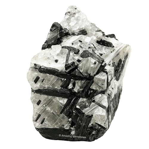 Image of Amazing Gemstone Black Rutilated Quartz Raw Crystals and Healing Stones, Natural Rocks for Tumbling - DIY Raw Stones and Crystals, 2 Pieces