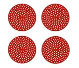 Kit com 4 Almofada de Silicone Para Fogão de Indução Protetor de Boca Cooktop Indução (Vermelho)