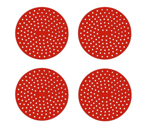 Kit com 4 Almofada de Silicone Para Fogão de Indução Protetor de Boca Cooktop Indução (Vermelho)