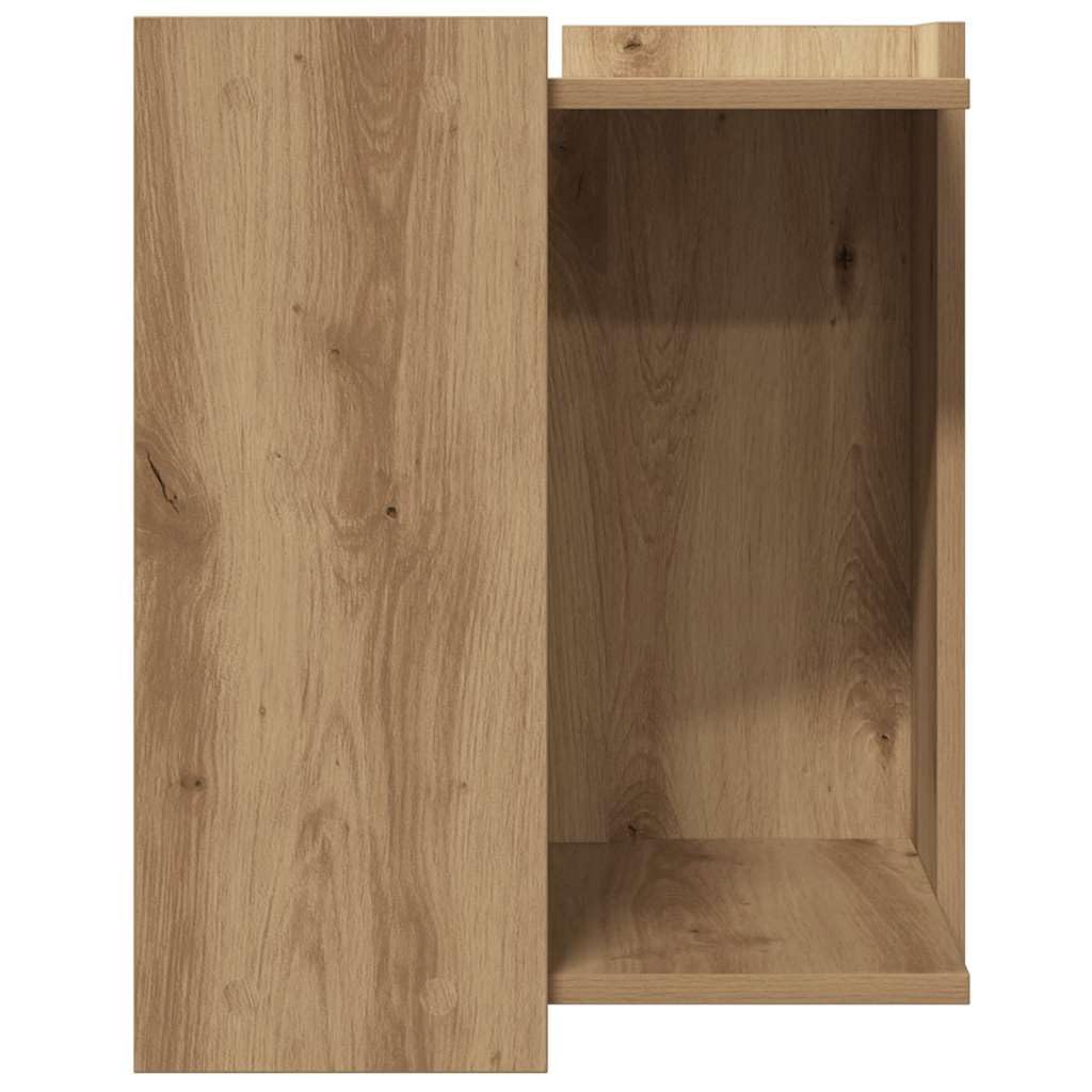 Katzenklo Schrank HolzwerkstoffKatzenhaus Beistelltisch 42cm | Katzenmöbel fürs Wohnzimmer: Stilvoller Katzenklo-Schrank aus robustem Holzwerkstoff in Artisan-Eiche mit Kippschutz.