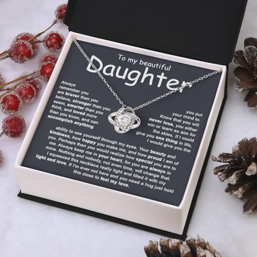 Daughter Necklace as Gifts for Daughter from Mom Dad, Daughter Jewelry From Dad, Daughter Necklaces From Mom, Birthday Gift for Daughter Adult, Daughter Gifts Christmas Graduation Valentine Idea Gifts4