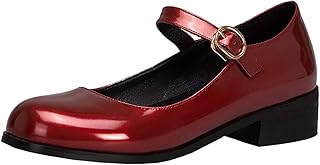 Sponsored Ad - MAVMAX Women's Mary Jane Ankle Strap Flat Patent Leather Lolita Pumps