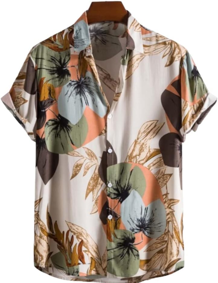 OM SAI LATEST CREATION Men's Casual Cotton Shirt – Button Down Summer Shirt for Men | Lightweight Textured Fabric | Perfect for Daily & Weekend Wear