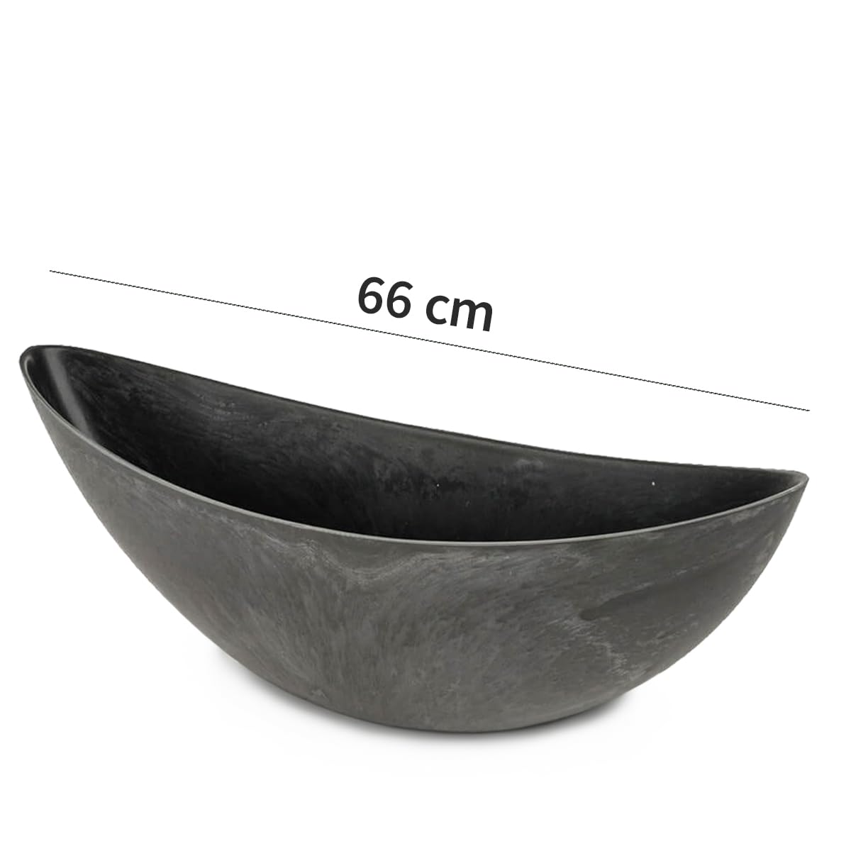 Matches21 Pot de fleurs en plastique Gris foncé 66 x 21 cm