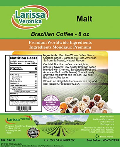 Malt Brazilian Coffee (Granos enteros) 8 oz miniatura 2