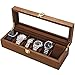 LOSKORIN - Boîte à montres en bois avec fenêtre en verre - Pour 6 montres - Cadeau pour homme et femme