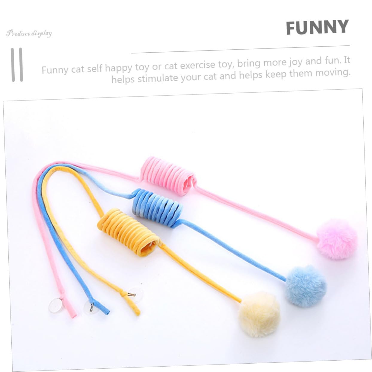 Kisangel 12pièces Chat Jouet Peluche avec Ventouse Boules De Teasing pour Chats Intérieurs Jouets Interactifs Amusants