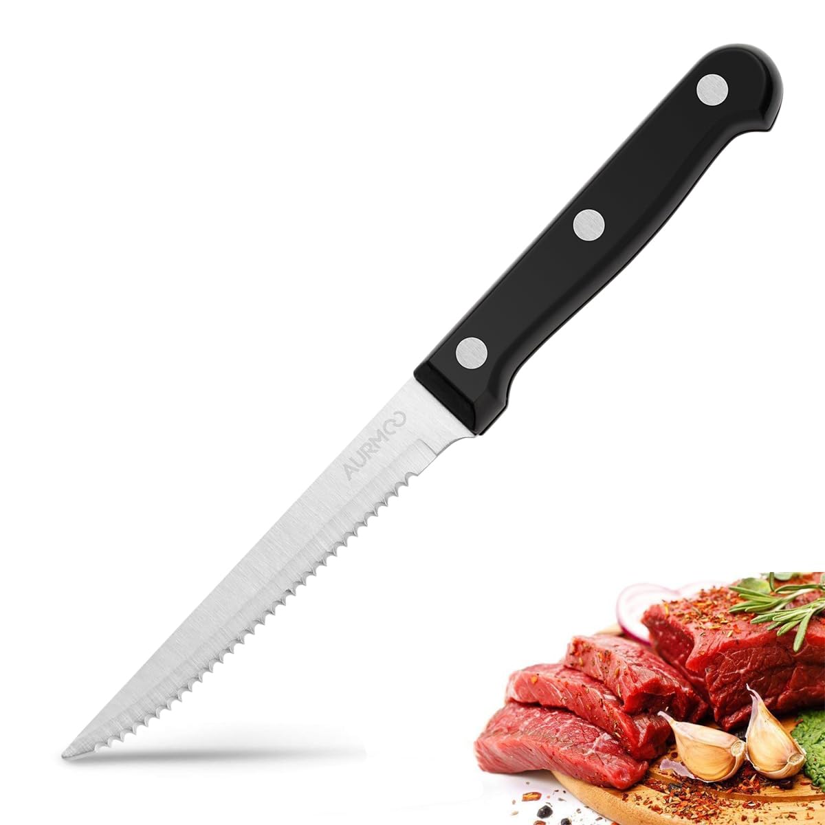 Coltelli da Bistecca 12 Pezzi, Set di Coltelli da Carne, Set di Coltelli Bistecca, Professionale Set Coltello Bistecca, Coltello Affilati con Lama in Acciaio Inox, Coltellos da Tavola