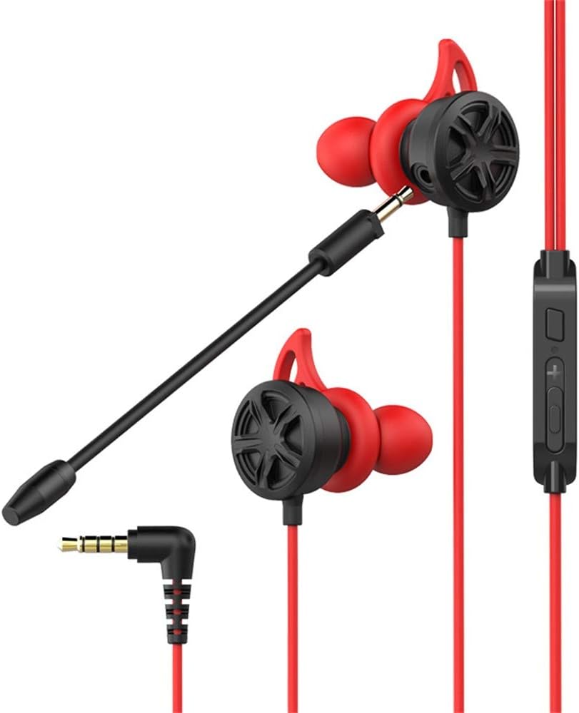 Gaming Earphone, Rusido Stereo E-Sports Earbuds Bass in-Ear Headphones with Dual Mic 3.5 MM Supports for Nintendo Switch, PS4, PC Laptop and Smart Phone